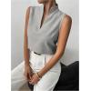 imageSOLY HUX Womens Work Outfits V Neck Sleeveless Blouses Summer Casual Tank Tops Business Office Dressy Striped ShirtsBlack and White