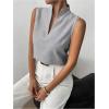 imageSOLY HUX Womens Work Outfits V Neck Sleeveless Blouses Summer Casual Tank Tops Business Office Dressy Striped ShirtsBlue White Striped