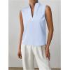imageSOLY HUX Womens Work Outfits V Neck Sleeveless Blouses Summer Casual Tank Tops Business Office Dressy Striped ShirtsBlue and White