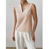 imageSOLY HUX Womens Work Outfits V Neck Sleeveless Blouses Summer Casual Tank Tops Business Office Dressy Striped ShirtsBrown Striped