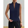 imageSOLY HUX Womens Work Outfits V Neck Sleeveless Blouses Summer Casual Tank Tops Business Office Dressy Striped ShirtsDark Blue