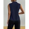 imageSOLY HUX Womens Work Outfits V Neck Sleeveless Blouses Summer Casual Tank Tops Business Office Dressy Striped ShirtsDark Blue