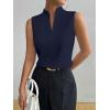 imageSOLY HUX Womens Work Outfits V Neck Sleeveless Blouses Summer Casual Tank Tops Business Office Dressy Striped ShirtsDark Blue