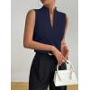 imageSOLY HUX Womens Work Outfits V Neck Sleeveless Blouses Summer Casual Tank Tops Business Office Dressy Striped ShirtsDark Blue