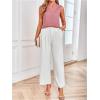 imageSOLY HUX Womens Work Outfits V Neck Sleeveless Blouses Summer Casual Tank Tops Business Office Dressy Striped ShirtsDusty Pink