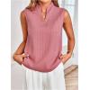 imageSOLY HUX Womens Work Outfits V Neck Sleeveless Blouses Summer Casual Tank Tops Business Office Dressy Striped ShirtsDusty Pink