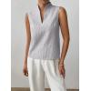 imageSOLY HUX Womens Work Outfits V Neck Sleeveless Blouses Summer Casual Tank Tops Business Office Dressy Striped ShirtsGrey Striped