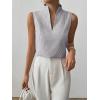 imageSOLY HUX Womens Work Outfits V Neck Sleeveless Blouses Summer Casual Tank Tops Business Office Dressy Striped ShirtsGrey Striped