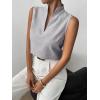 imageSOLY HUX Womens Work Outfits V Neck Sleeveless Blouses Summer Casual Tank Tops Business Office Dressy Striped ShirtsGrey Striped