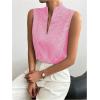 imageSOLY HUX Womens Work Outfits V Neck Sleeveless Blouses Summer Casual Tank Tops Business Office Dressy Striped ShirtsHot Pink Gingham