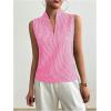imageSOLY HUX Womens Work Outfits V Neck Sleeveless Blouses Summer Casual Tank Tops Business Office Dressy Striped ShirtsHot Pink Gingham