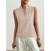 imageSOLY HUX Womens Work Outfits V Neck Sleeveless Blouses Summer Casual Tank Tops Business Office Dressy Striped ShirtsKhaki Gingham