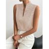 imageSOLY HUX Womens Work Outfits V Neck Sleeveless Blouses Summer Casual Tank Tops Business Office Dressy Striped ShirtsKhaki Gingham