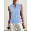 imageSOLY HUX Womens Work Outfits V Neck Sleeveless Blouses Summer Casual Tank Tops Business Office Dressy Striped ShirtsLight Blue Gingham