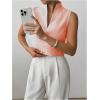 imageSOLY HUX Womens Work Outfits V Neck Sleeveless Blouses Summer Casual Tank Tops Business Office Dressy Striped ShirtsOrange Striped
