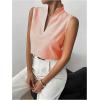 imageSOLY HUX Womens Work Outfits V Neck Sleeveless Blouses Summer Casual Tank Tops Business Office Dressy Striped ShirtsOrange Striped