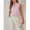 imageSOLY HUX Womens Work Outfits V Neck Sleeveless Blouses Summer Casual Tank Tops Business Office Dressy Striped ShirtsPink Striped