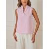 imageSOLY HUX Womens Work Outfits V Neck Sleeveless Blouses Summer Casual Tank Tops Business Office Dressy Striped ShirtsPink Striped