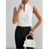 imageSOLY HUX Womens Work Outfits V Neck Sleeveless Blouses Summer Casual Tank Tops Business Office Dressy Striped ShirtsPlain White Floral