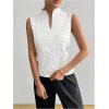 imageSOLY HUX Womens Work Outfits V Neck Sleeveless Blouses Summer Casual Tank Tops Business Office Dressy Striped ShirtsPlain White Floral
