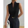imageSOLY HUX Womens Work Outfits V Neck Sleeveless Blouses Summer Casual Tank Tops Business Office Dressy Striped ShirtsSolid Black