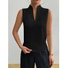imageSOLY HUX Womens Work Outfits V Neck Sleeveless Blouses Summer Casual Tank Tops Business Office Dressy Striped ShirtsSolid Black