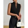 imageSOLY HUX Womens Work Outfits V Neck Sleeveless Blouses Summer Casual Tank Tops Business Office Dressy Striped ShirtsSolid Black