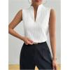 imageSOLY HUX Womens Work Outfits V Neck Sleeveless Blouses Summer Casual Tank Tops Business Office Dressy Striped ShirtsSolid White