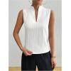 imageSOLY HUX Womens Work Outfits V Neck Sleeveless Blouses Summer Casual Tank Tops Business Office Dressy Striped ShirtsSolid White