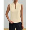 imageSOLY HUX Womens Work Outfits V Neck Sleeveless Blouses Summer Casual Tank Tops Business Office Dressy Striped ShirtsSolid Yellow