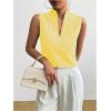 imageSOLY HUX Womens Work Outfits V Neck Sleeveless Blouses Summer Casual Tank Tops Business Office Dressy Striped ShirtsYellow Gingham