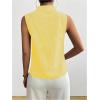 imageSOLY HUX Womens Work Outfits V Neck Sleeveless Blouses Summer Casual Tank Tops Business Office Dressy Striped ShirtsYellow Gingham