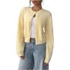imageSOLY HUX Womens Button Down Long Sleeve Crewneck Crop Cardigan Sweater Cute Knitwear ClothesMustard Yellow