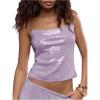 imageSOLY HUX Womens Glitter Sequin Cami Tops Spaghetti Strap Camisole Sleeveless Party Clubwear TopSolid Purple