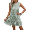 imageSOLY HUX Womens Ruffle Hem Sleeveless Tank Dress Round Neck Casual Smock Summer Mini DressesLight Green