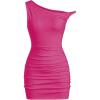 imageSOLY HUX Womens Summer Mini Dresses Off The Shoulder Ruched Bodycon Graduation Dress Sexy Going Out Party Club OutfitsHot Pink