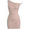 imageSOLY HUX Womens Summer Mini Dresses Off The Shoulder Ruched Bodycon Graduation Dress Sexy Going Out Party Club OutfitsLight Pink