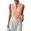 imageSOLY HUX Womens Work Outfits V Neck Sleeveless Blouses Summer Casual Tank Tops Business Office Dressy Striped ShirtsOrange Striped