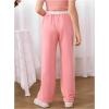 imageSOLY HUX Girls Drawstring Waist Baggy Sweatpants Wide Leg Casual Loose Long PantsPure Pink