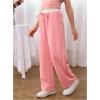 imageSOLY HUX Girls Drawstring Waist Baggy Sweatpants Wide Leg Casual Loose Long PantsPure Pink
