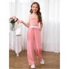 imageSOLY HUX Girls Drawstring Waist Baggy Sweatpants Wide Leg Casual Loose Long PantsPure Pink