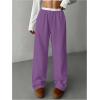 imageSOLY HUX Girls Drawstring Waist Baggy Sweatpants Wide Leg Casual Loose Long PantsPure Purple