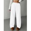 imageSOLY HUX Girls Drawstring Waist Baggy Sweatpants Wide Leg Casual Loose Long PantsPure White