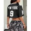 imageSOLY HUX Jersey Shirts for Women Y2k Crop Tops Streetwear Sportswear Short Sleeve TShirt Cute Football Jersey TopBlack 9