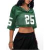 imageSOLY HUX Jersey Shirts for Women Y2k Crop Tops Streetwear Sportswear Short Sleeve TShirt Cute Football Jersey TopGreen 25