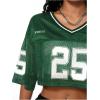 imageSOLY HUX Jersey Shirts for Women Y2k Crop Tops Streetwear Sportswear Short Sleeve TShirt Cute Football Jersey TopGreen 25