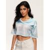 imageSOLY HUX Jersey Shirts for Women Y2k Crop Tops Streetwear Sportswear Short Sleeve TShirt Cute Football Jersey TopLight Blue