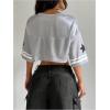 imageSOLY HUX Jersey Shirts for Women Y2k Crop Tops Streetwear Sportswear Short Sleeve TShirt Cute Football Jersey TopSilver 07