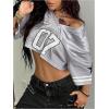 imageSOLY HUX Jersey Shirts for Women Y2k Crop Tops Streetwear Sportswear Short Sleeve TShirt Cute Football Jersey TopSilver 07