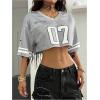 imageSOLY HUX Jersey Shirts for Women Y2k Crop Tops Streetwear Sportswear Short Sleeve TShirt Cute Football Jersey TopSilver 07